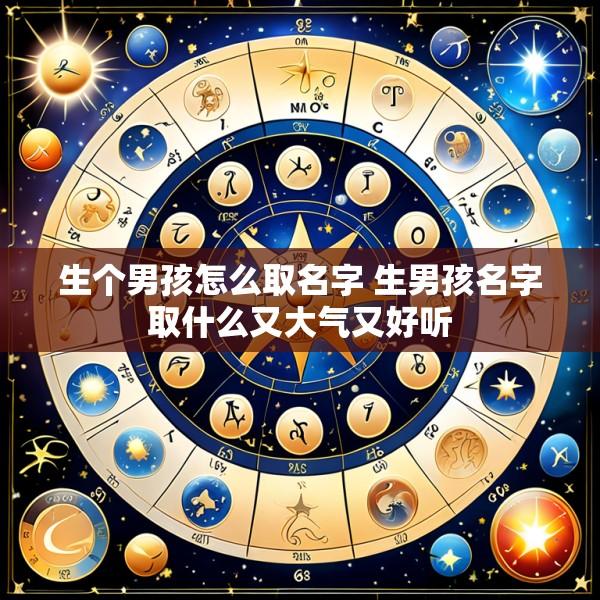 生个男孩怎么取名字 生男孩名字取什么又大气又好听