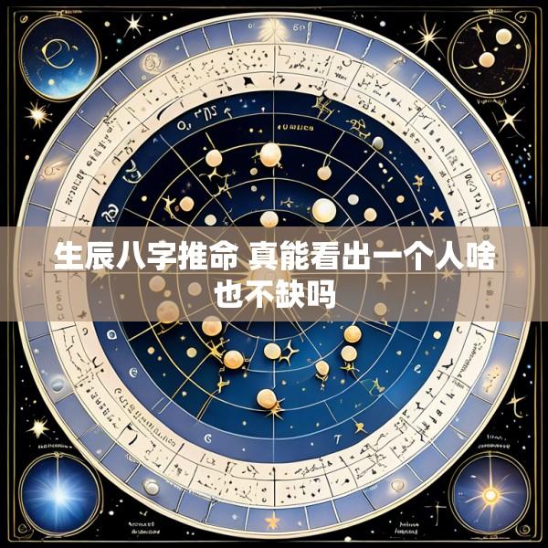 生辰八字推命 真能看出一个人啥也不缺吗