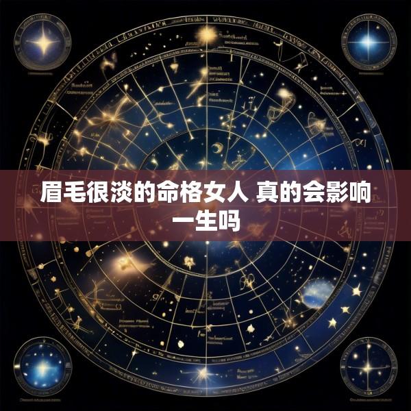 眉毛很淡的命格女人 真的会影响一生吗