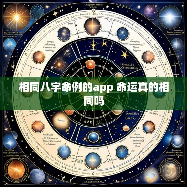 相同八字命例的app 命运真的相同吗