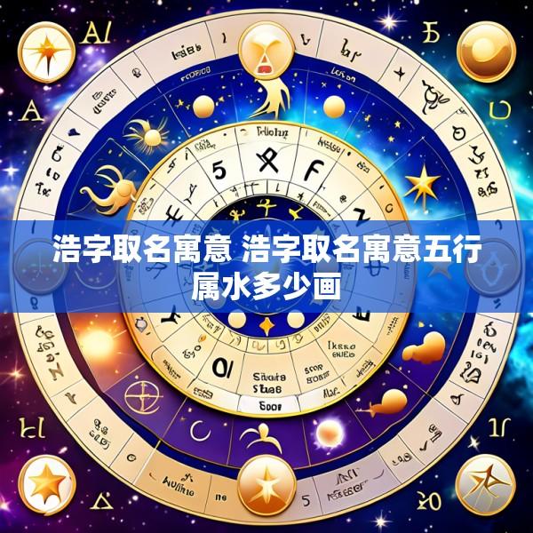 浩字取名寓意 浩字取名寓意五行属水多少画