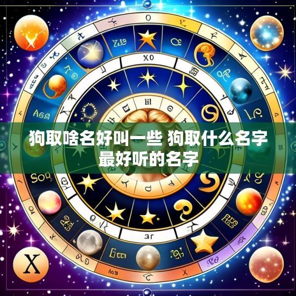 狗取啥名好叫一些 狗取什么名字最好听的名字