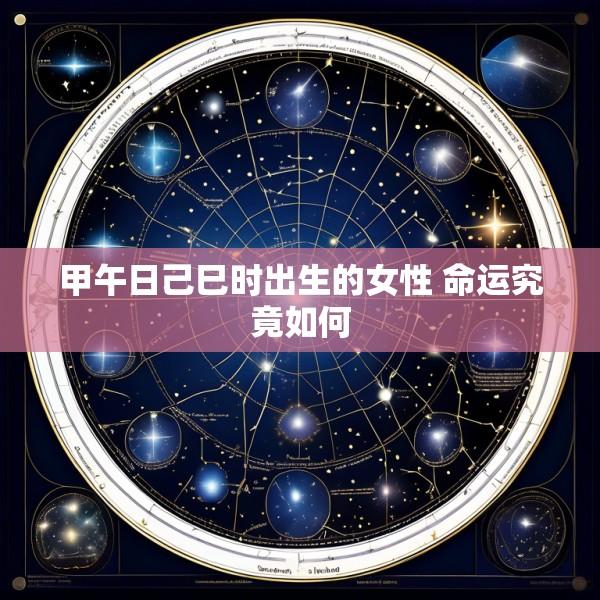 甲午日己巳时出生的女性 命运究竟如何