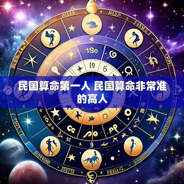 民国算命第一人 民国算命非常准的高人