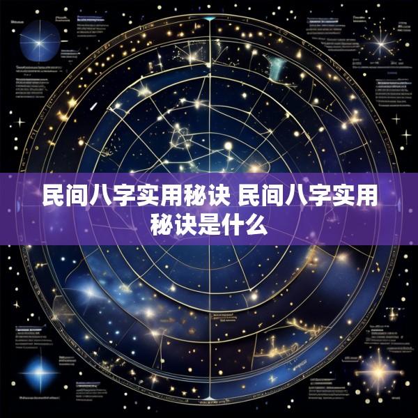 民间八字实用秘诀 民间八字实用秘诀是什么
