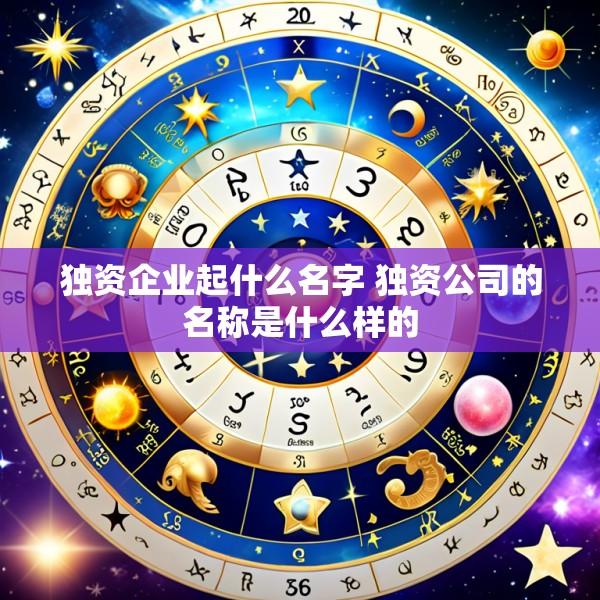 独资企业起什么名字 独资公司的名称是什么样的
