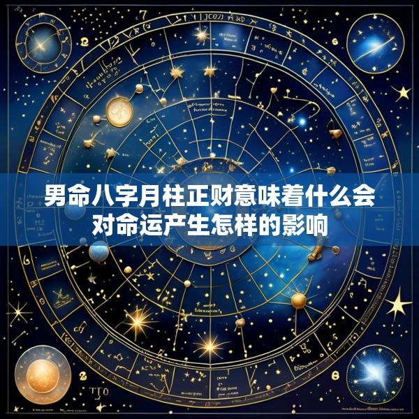 男命八字月柱正财意味着什么会对命运产生怎样的影响