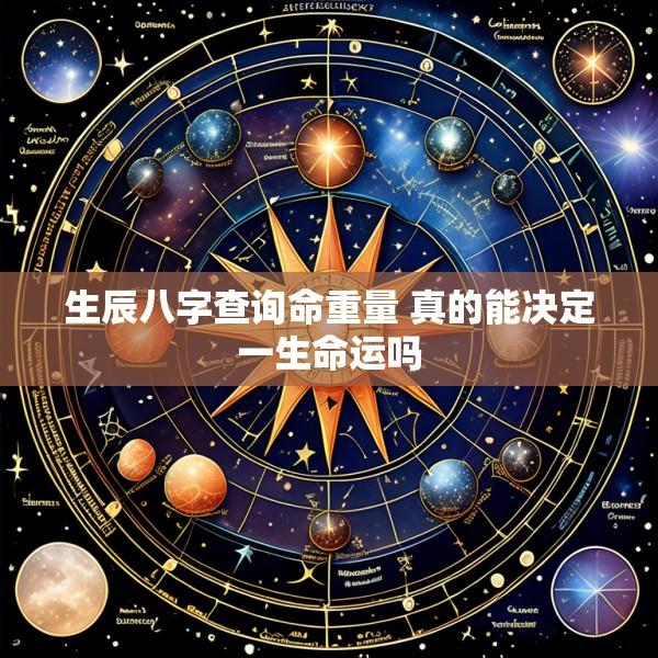 生辰八字查询命重量 真的能决定一生命运吗