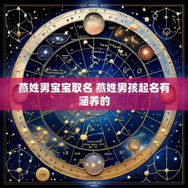 燕姓男宝宝取名 燕姓男孩起名有涵养的