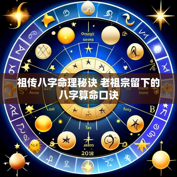 祖传八字命理秘诀 老祖宗留下的八字算命口诀