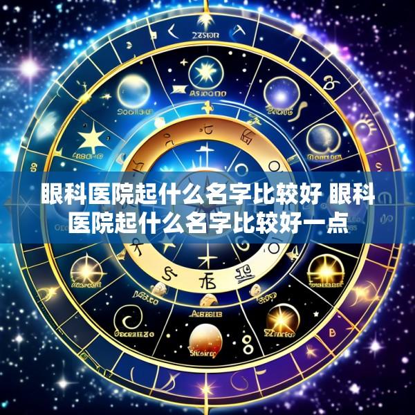 眼科医院起什么名字比较好 眼科医院起什么名字比较好一点