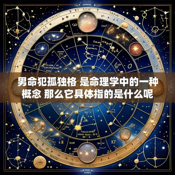 男命犯孤独格 是命理学中的一种概念 那么它具体指的是什么呢