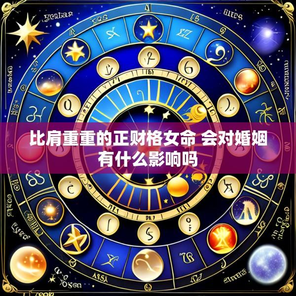 比肩重重的正财格女命 会对婚姻有什么影响吗