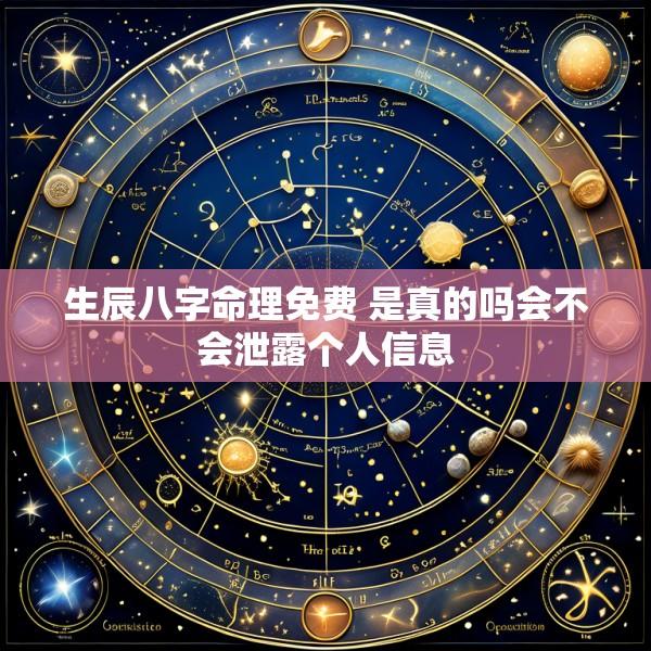 生辰八字命理免费 是真的吗会不会泄露个人信息