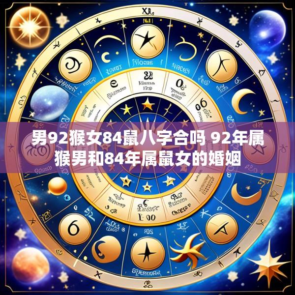男92猴女84鼠八字合吗 92年属猴男和84年属鼠女的婚姻