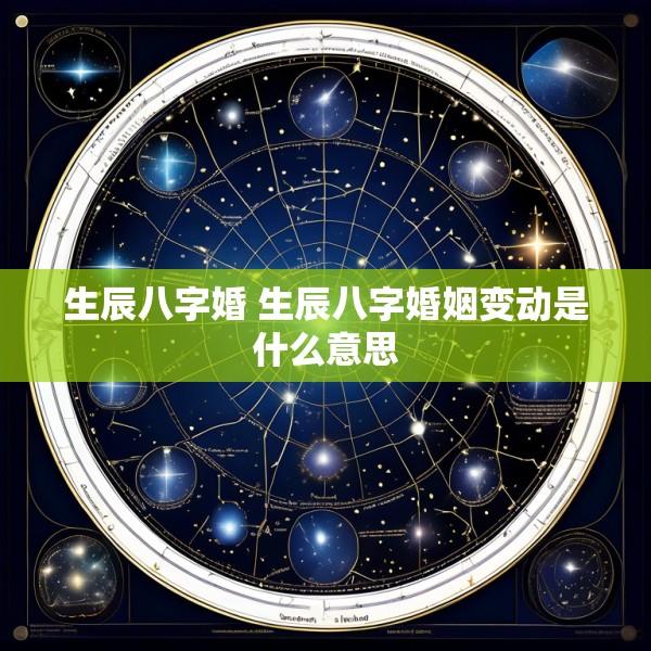 生辰八字婚 生辰八字婚姻变动是什么意思