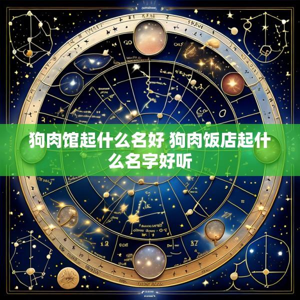 狗肉馆起什么名好 狗肉饭店起什么名字好听