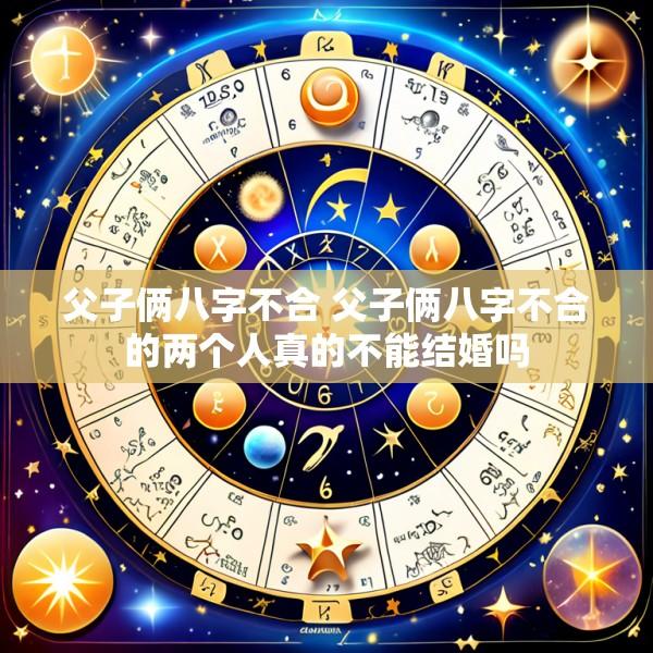 父子俩八字不合 父子俩八字不合的两个人真的不能结婚吗