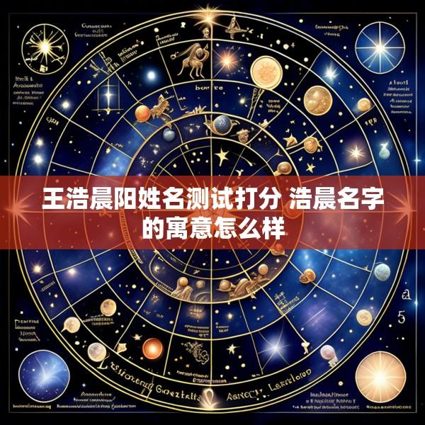 王浩晨阳姓名测试打分 浩晨名字的寓意怎么样