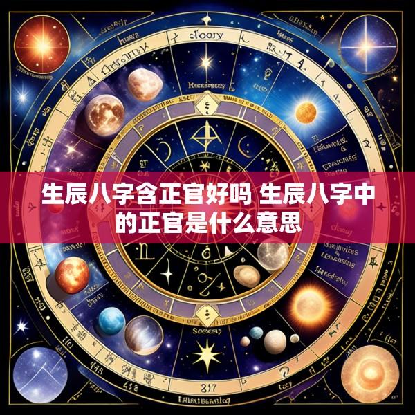 生辰八字含正官好吗 生辰八字中的正官是什么意思