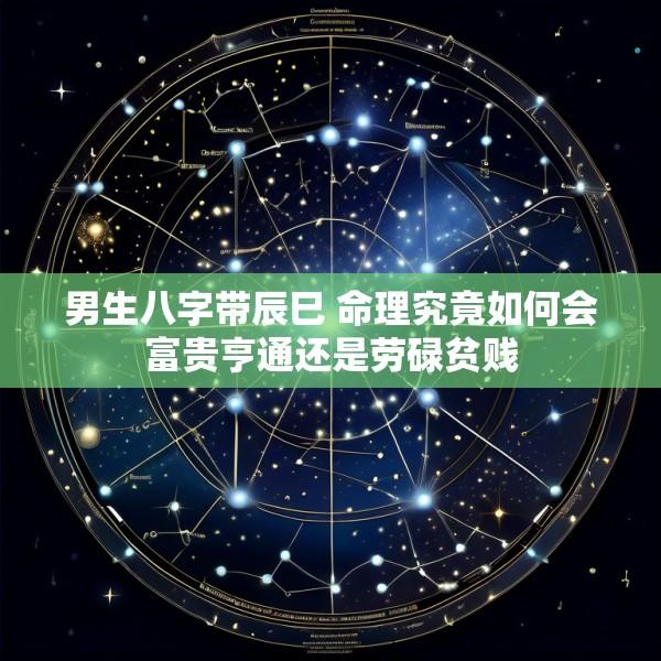 男生八字带辰巳 命理究竟如何会富贵亨通还是劳碌贫贱