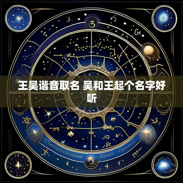 王吴谐音取名 吴和王起个名字好听