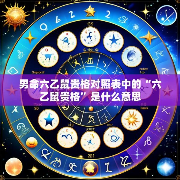 男命六乙鼠贵格对照表中的“六乙鼠贵格”是什么意思