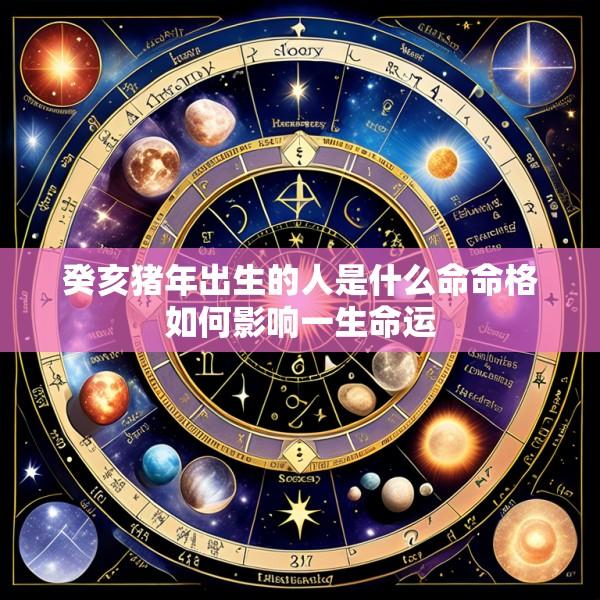 癸亥猪年出生的人是什么命命格如何影响一生命运