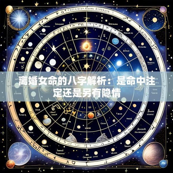 离婚女命的八字解析：是命中注定还是另有隐情