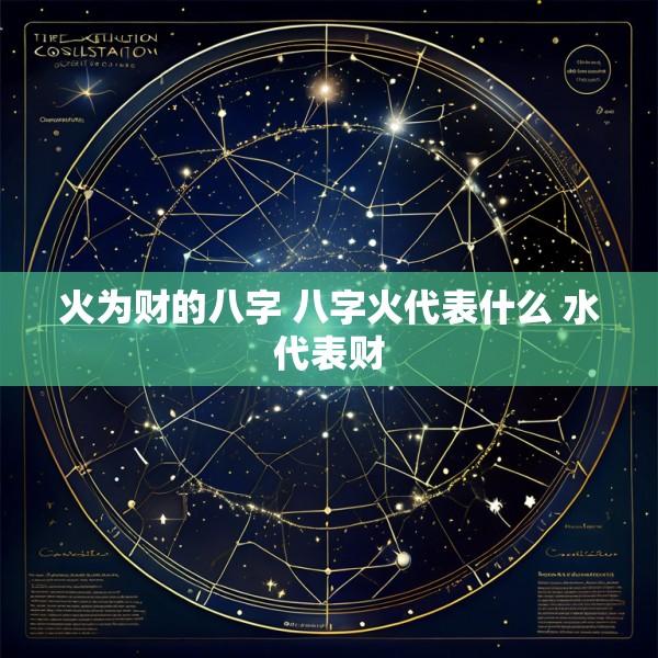 火为财的八字 八字火代表什么 水代表财