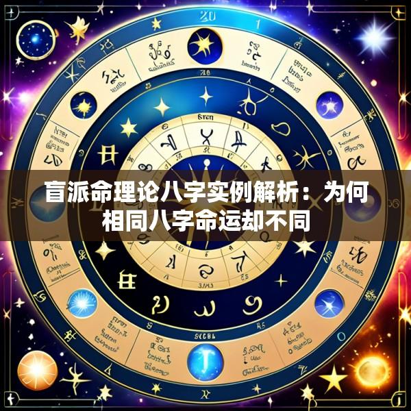 盲派命理论八字实例解析：为何相同八字命运却不同