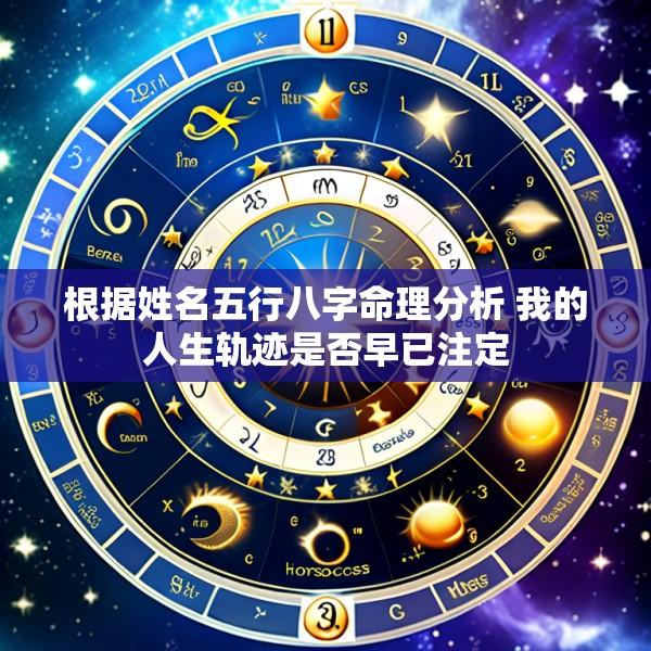 根据姓名五行八字命理分析 我的人生轨迹是否早已注定