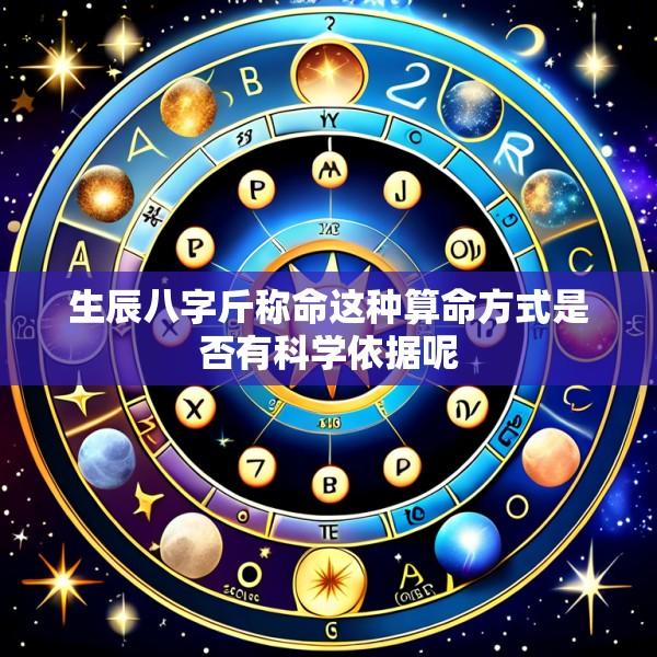 生辰八字斤称命这种算命方式是否有科学依据呢