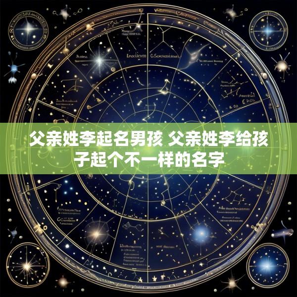父亲姓李起名男孩 父亲姓李给孩子起个不一样的名字