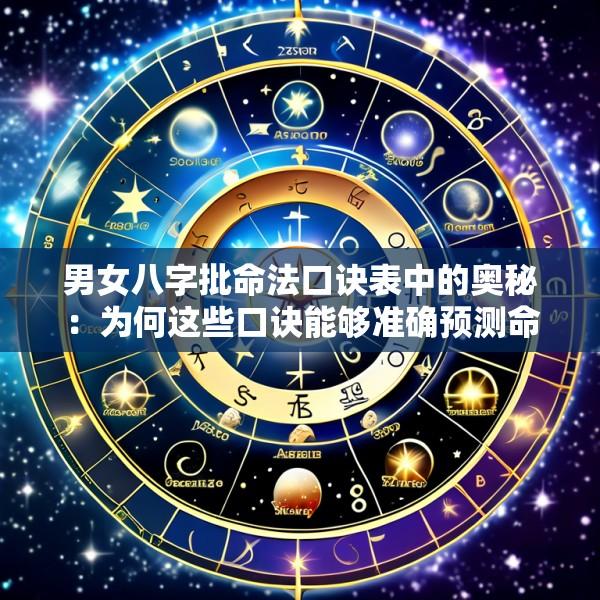男女八字批命法口诀表中的奥秘：为何这些口诀能够准确预测命运