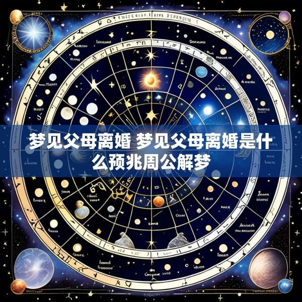 梦见父母离婚 梦见父母离婚是什么预兆周公解梦