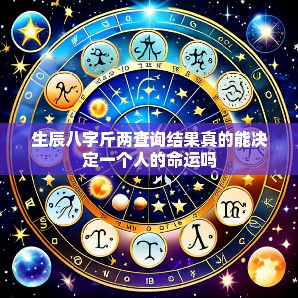 生辰八字斤两查询结果真的能决定一个人的命运吗