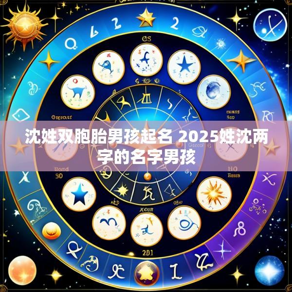 沈姓双胞胎男孩起名 2025姓沈两字的名字男孩