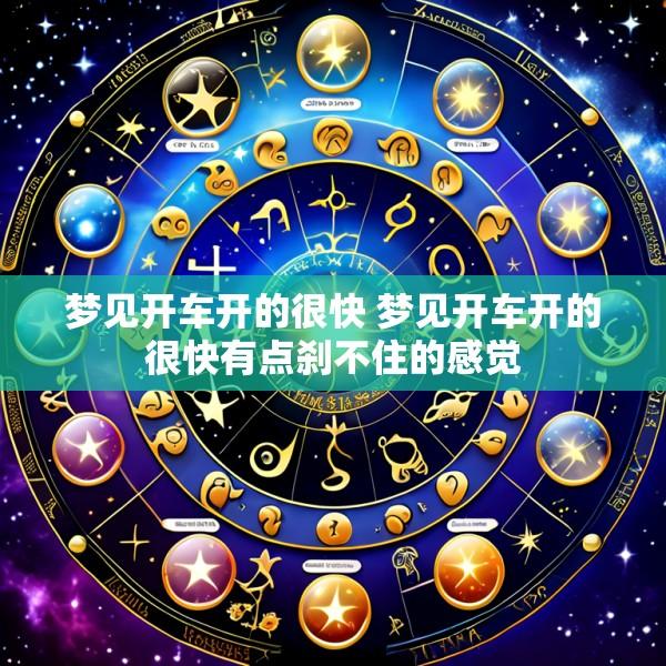 梦见开车开的很快 梦见开车开的很快有点刹不住的感觉