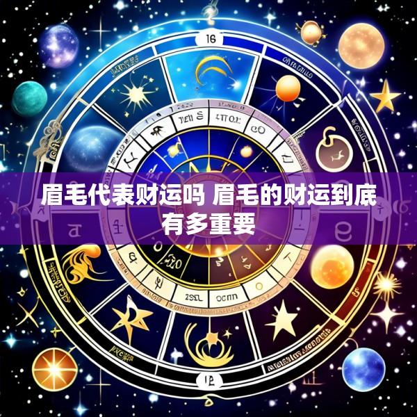 眉毛代表财运吗 眉毛的财运到底有多重要