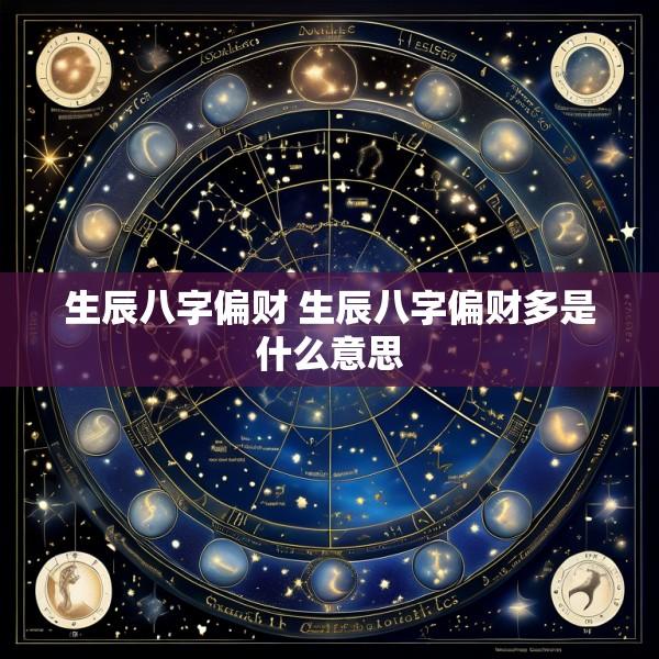 生辰八字偏财 生辰八字偏财多是什么意思