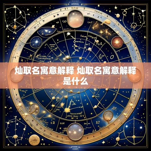 灿取名寓意解释 灿取名寓意解释是什么