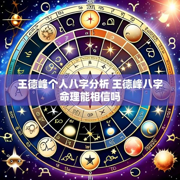 王德峰个人八字分析 王德峰八字命理能相信吗