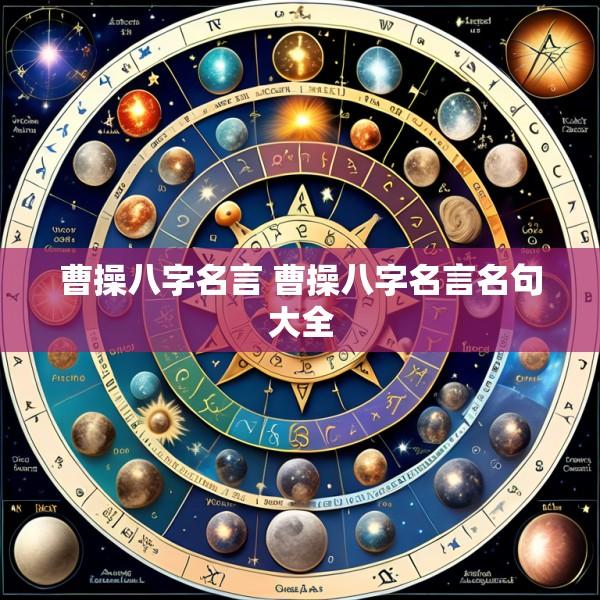 曹操八字名言 曹操八字名言名句大全