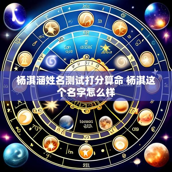 杨淇涵姓名测试打分算命 杨淇这个名字怎么样