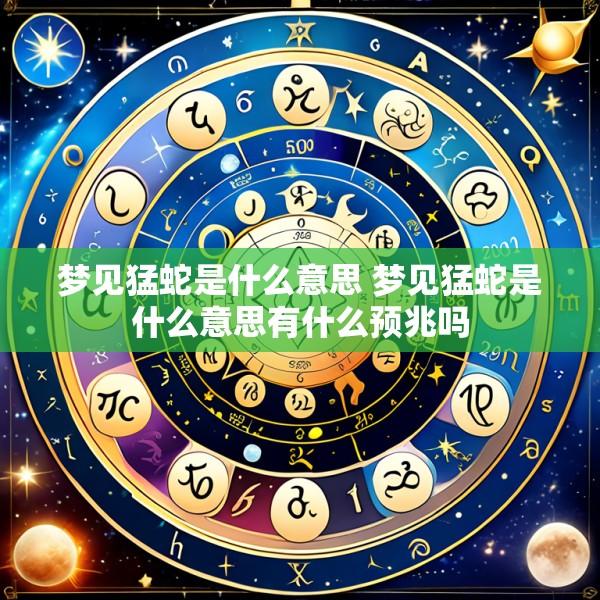 梦见猛蛇是什么意思 梦见猛蛇是什么意思有什么预兆吗