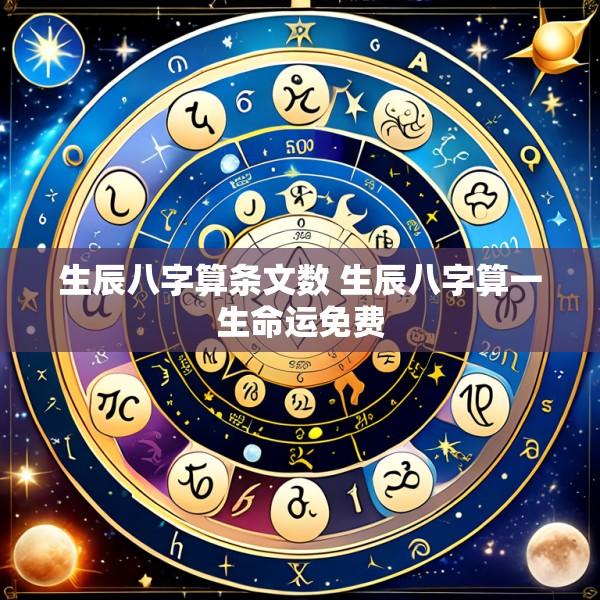 生辰八字算条文数 生辰八字算一生命运免费