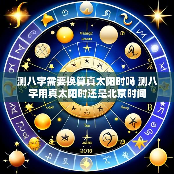 测八字需要换算真太阳时吗 测八字用真太阳时还是北京时间