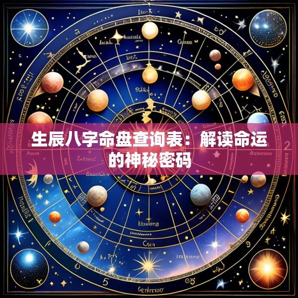 生辰八字命盘查询表：解读命运的神秘密码