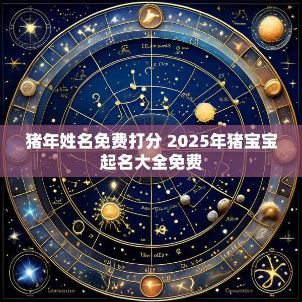 猪年姓名免费打分 2025年猪宝宝起名大全免费